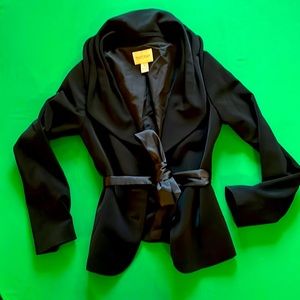 White House Black Market. Size 4 Black collared belted jacket